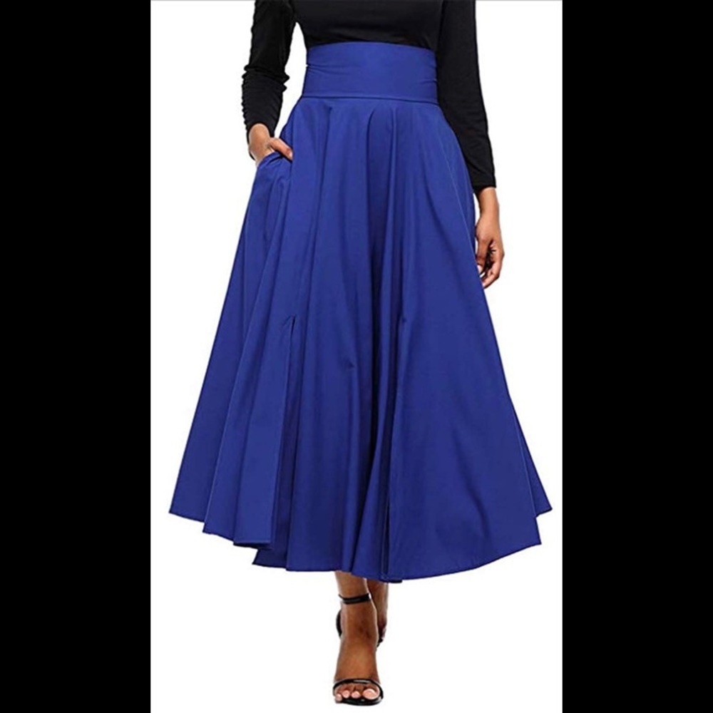 BeneGreat Women's High Waist Pleated Skirt A-line Swing Skirt with Pocket